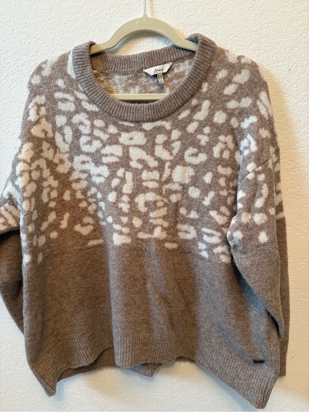 Joules - Taupe and Cream Patterned Crewneck Sweater